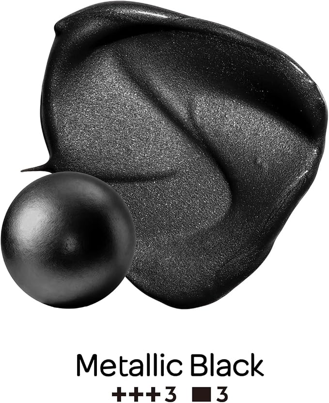 Nicpro Metallic Black Acrylic Paint, 8.45oz/250ml Large Pearlescent Acrylic - Image 2
