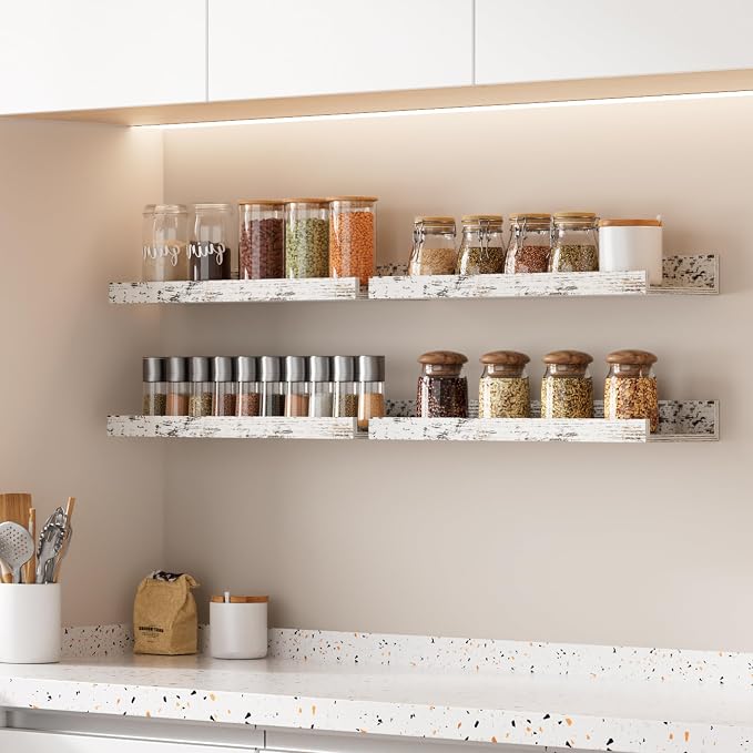 upsimples Floating Shelves for Wall, Wall Shelves for Decor Storage Set of 6 - Image 7