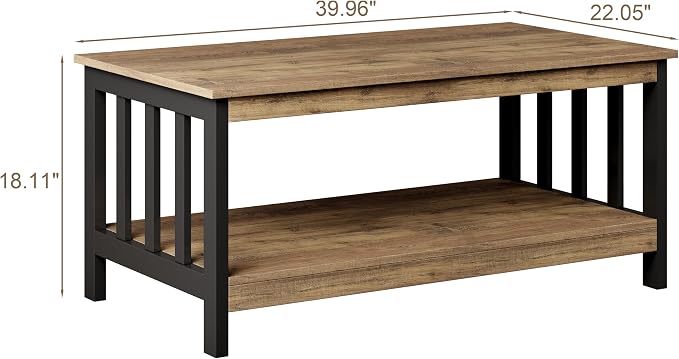 ChooChoo Farmhouse Coffee Table, Living Room Table - Image 2
