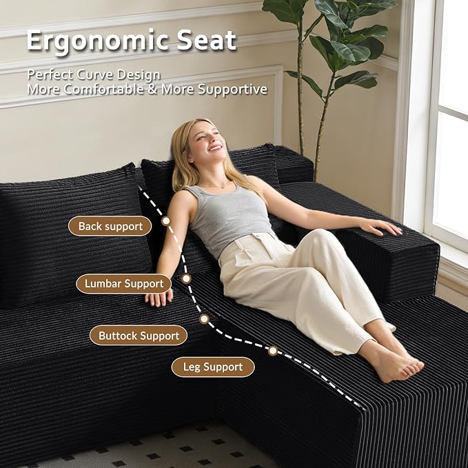 ANONER 103" Sectional Cloud Couch - Image 5