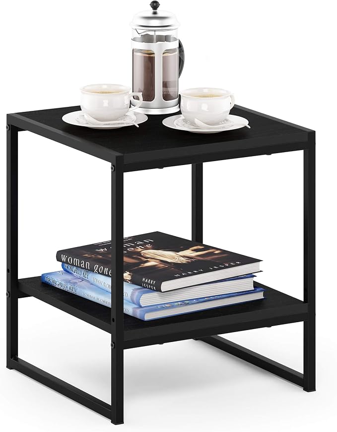 FURINNO Camnus Modern Living 2-Tier End Table, 15.9 in x 15.75 in x 18 in by Furinno-FitsYourSpaceFitsYourBudget