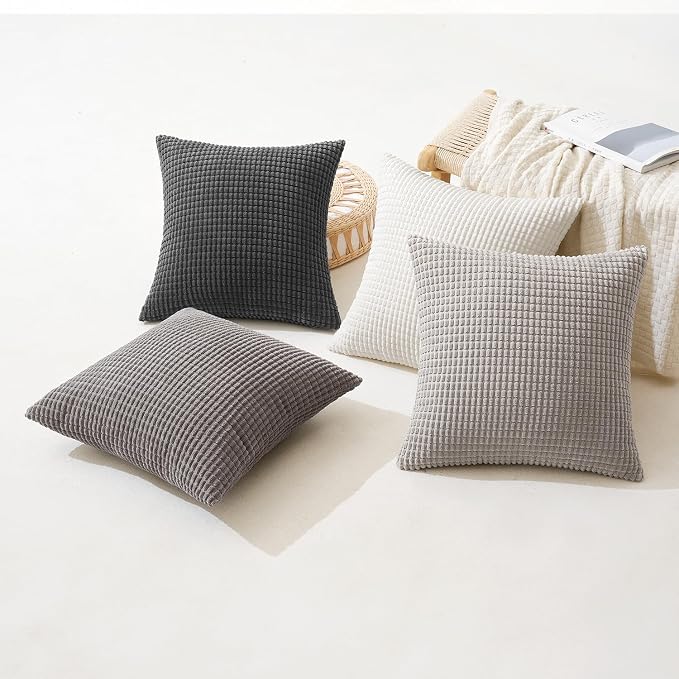 MIULEE Timeless Neutral Pillow Covers 20x20 Inch Set of 4 Mid Century Modern - Image 4