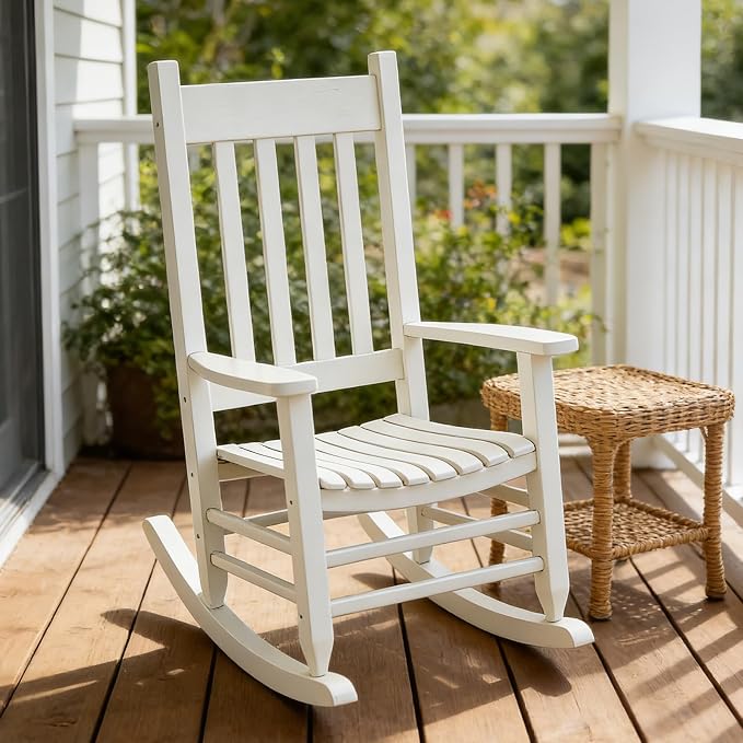 Oversized Outdoor Wooden Rocking Chair - Image 6