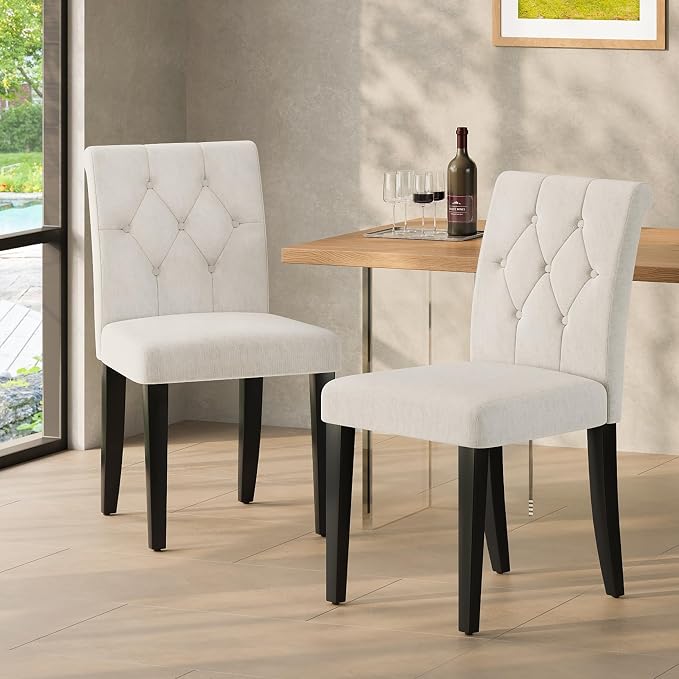 Welzona Upholstered Dining Chairs Set of 4, 19 Inches Wide Button Tufted - Image 4