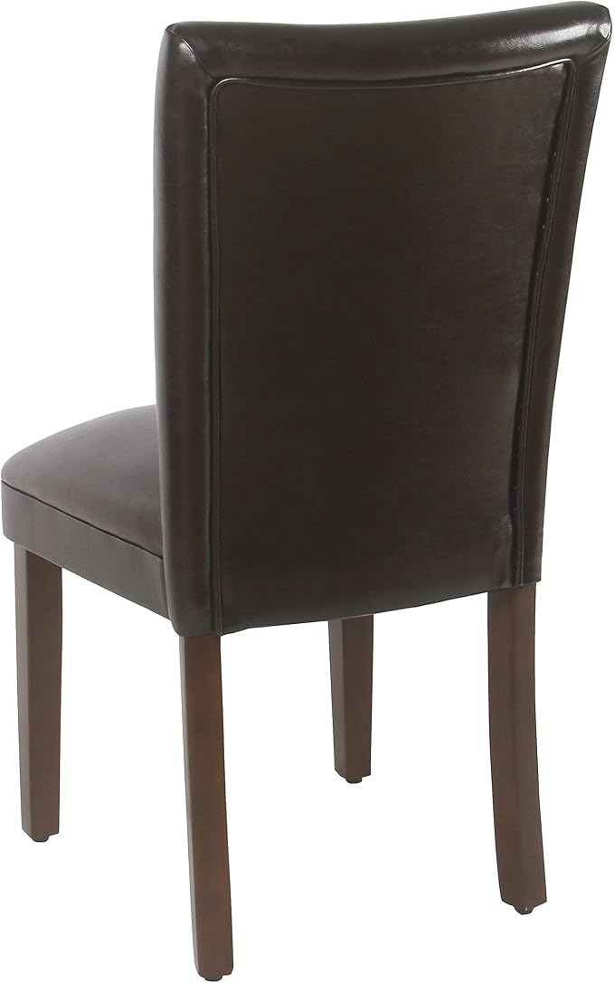 HomePop Parsons Upholstered Accent Dining Chair, Dark Brown Faux Leather - Image 6