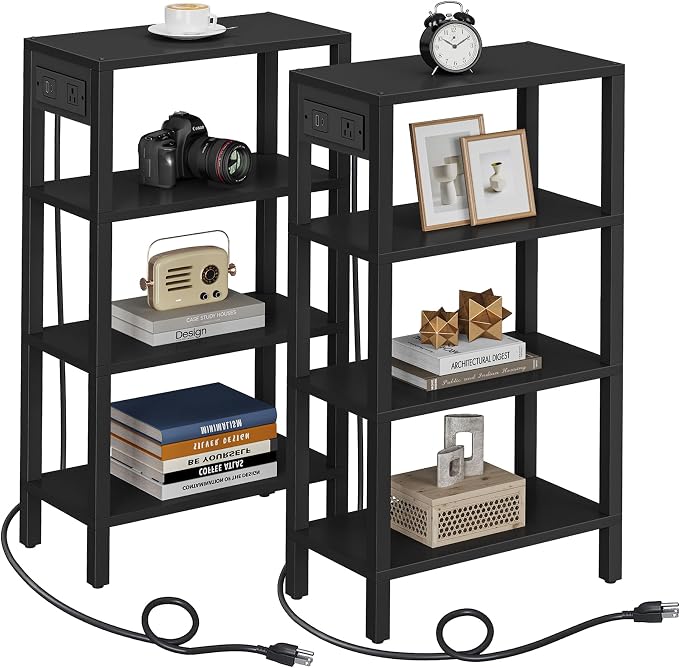 TUTOTAK Narrow Side Table with Charging Station, Small End Table with USB Ports by ChoosetutotakFurnitureBuildYourCozyHome