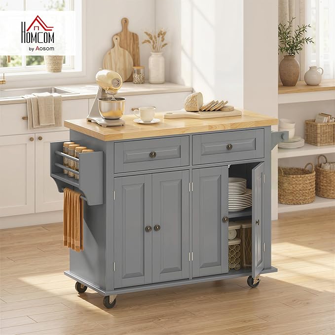 HOMCOM Kitchen Island Cart - Image 2