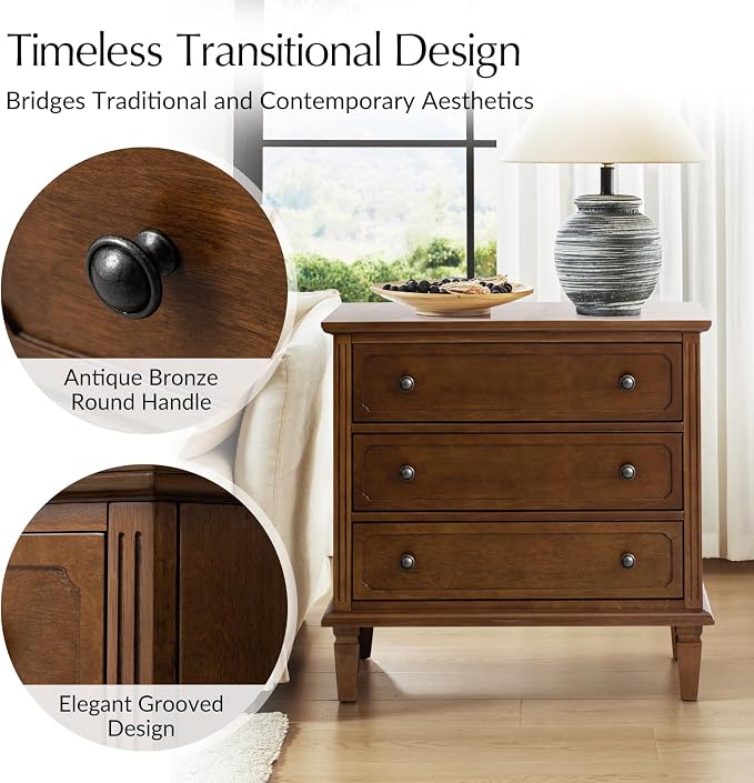 HULALA HOME 3 Drawer End Table - Image 6