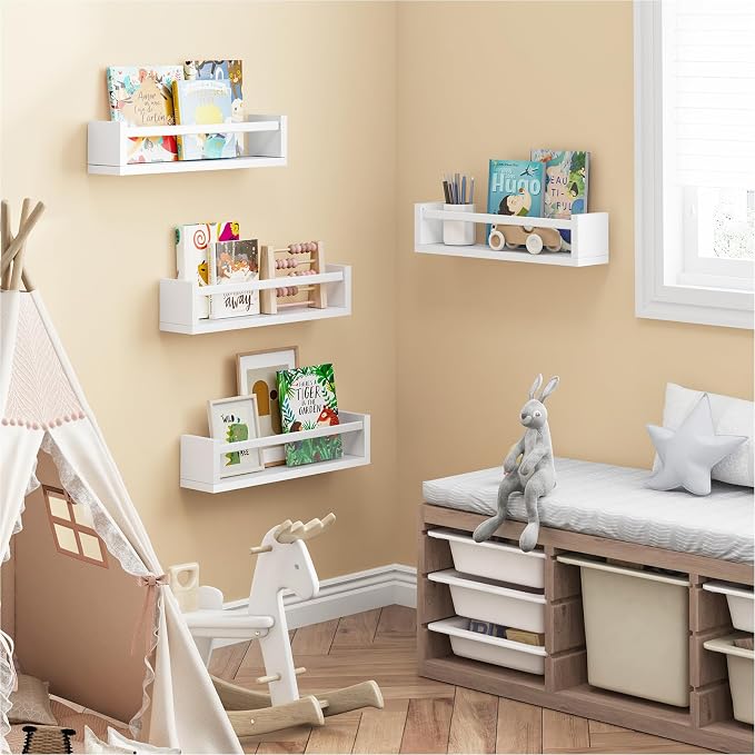 Fixwal Floating Book Shelves for Wall, 16.5 Inch Nursery Book Shelves for - Image 3