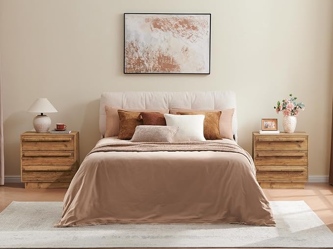HOKYHOKY Set of 2 Reclaimed Solid Wood Nightstand-24 Inches Large End Table - Image 8