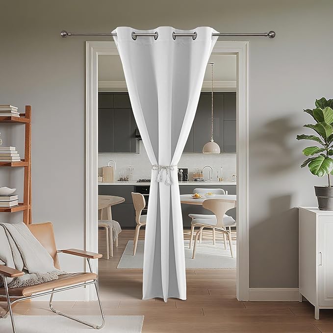 Joydeco Blackout Door Curtain for Doorway Privacy 72 Inches Long, Grommet - Image 2