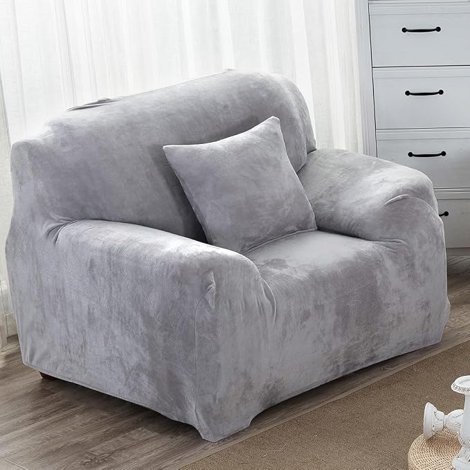 vctops 1-Piece Velvet Plush Stretch Chair Sofa Slipcover Soft Fuzzy Fluffy by vctops