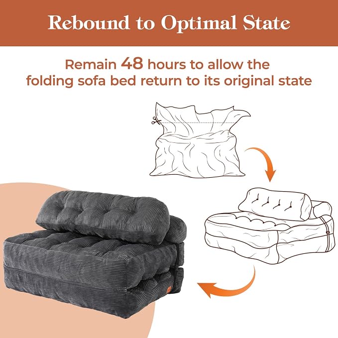 Folding Sofa Bed, Convertible Sleeper Chair - Image 8