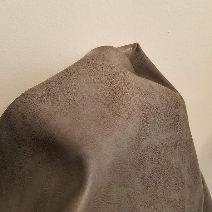 NAT Leathers| Gray Soft Faux Vegan PU Leather by The Yard Synthetic Pleather - Image 2