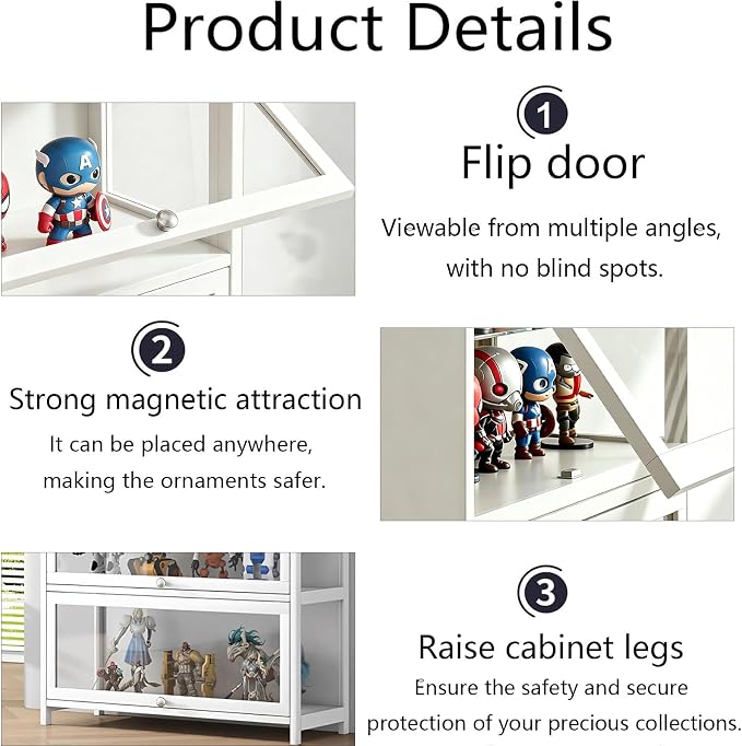 Display Cabinet with Acrylic Door, 5-Tier Curio Cabine, Collectibles Toy - Image 3