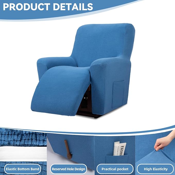 Cupuamon Recliner Chair Covers, Lazy Boy Recliner Covers Stretch Reclining - Image 4