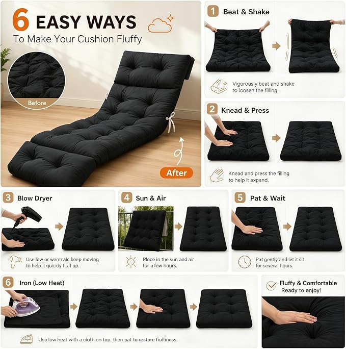 Chaise Lounge Cushion Outdoor, Waterproof Thick Patio Lounge Chair Cushion - Image 7