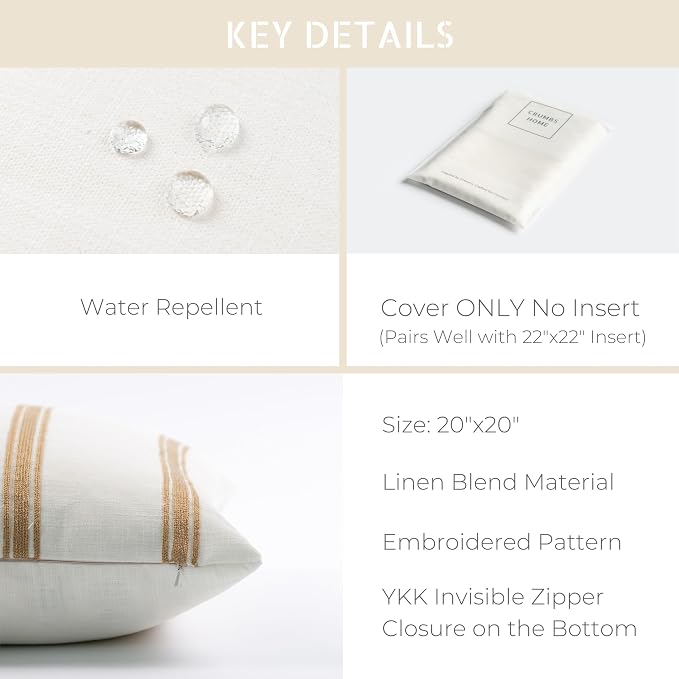 Crumbs Home Modern Farmhouse Fall Linen Indoor Outdoor Throw Pillow Cover Only - Image 5