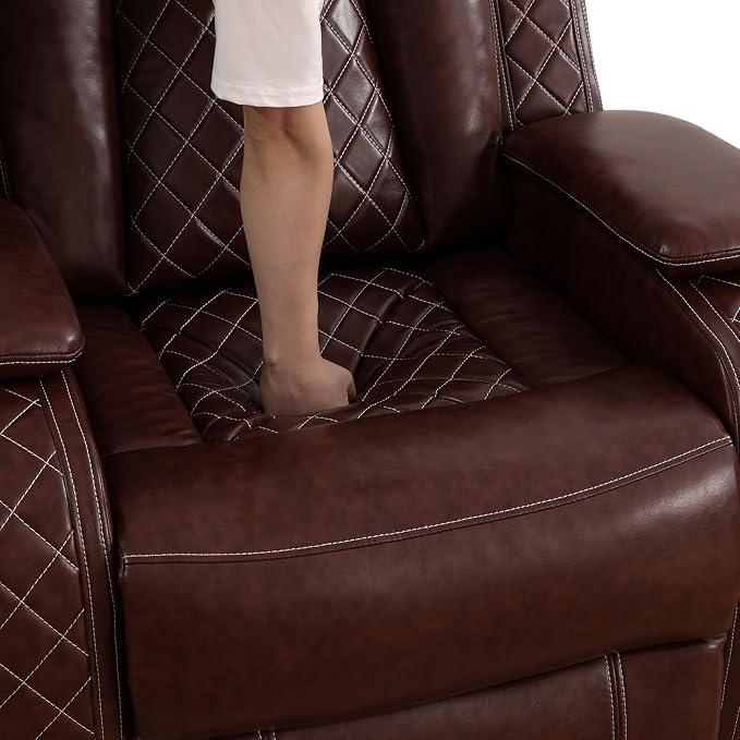 Power Recliner Sofa Set with LED Lights, Includes a Manual Recliner 1 Seat and - Image 5