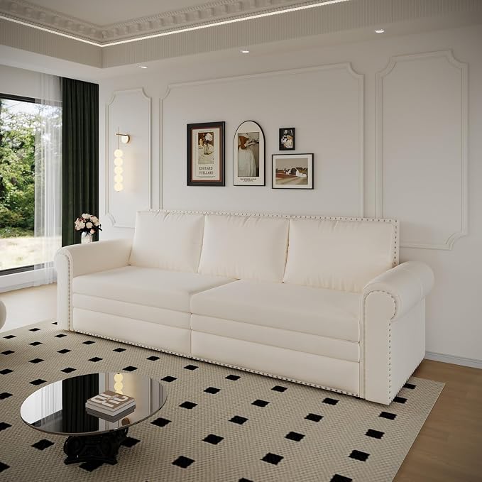 3 in 1 Convertible Sleeper Sofa Bed, 93.7" King Size Sofa Sleeper - Image 3