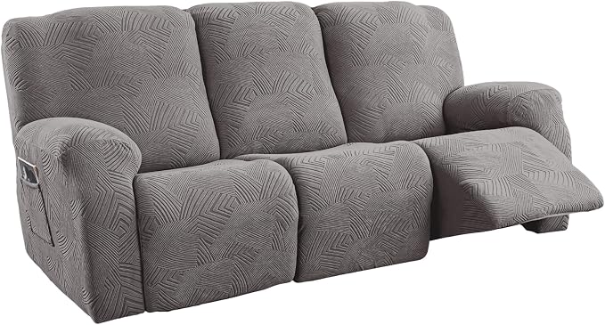 5-Piece Recliner Sofa Covers, Stretch Geometric Strokes Jacquard Recliner Sofa by Unknown