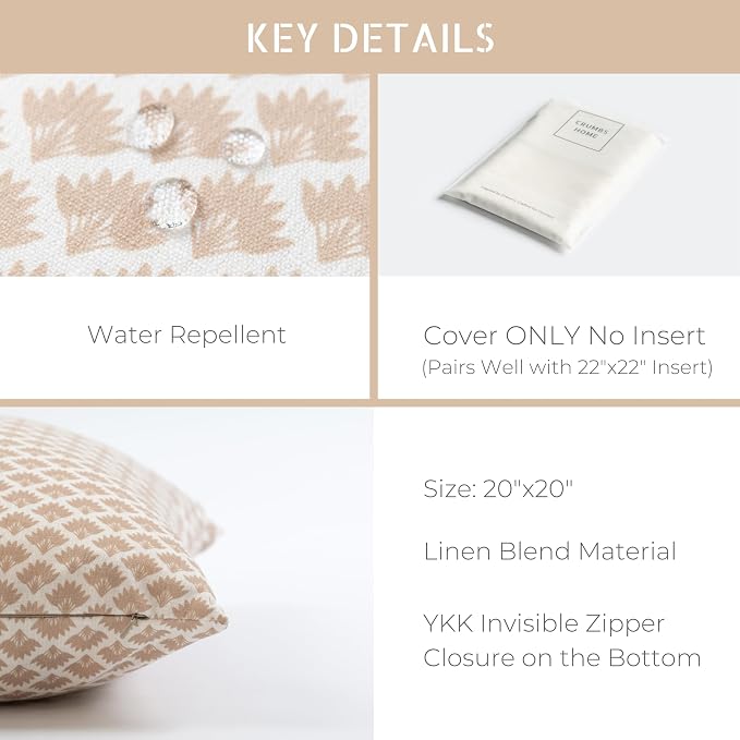 Crumbs Home Modern Farmhouse Fall Linen Indoor Outdoor Throw Pillow Cover Only - Image 5