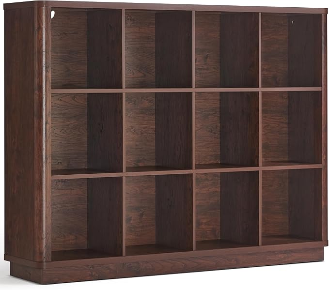 Joaxswe 12 Cube Storage Organizer, Wood Floor Standing 3-Tier Cubby Bookcase by Joaxswe
