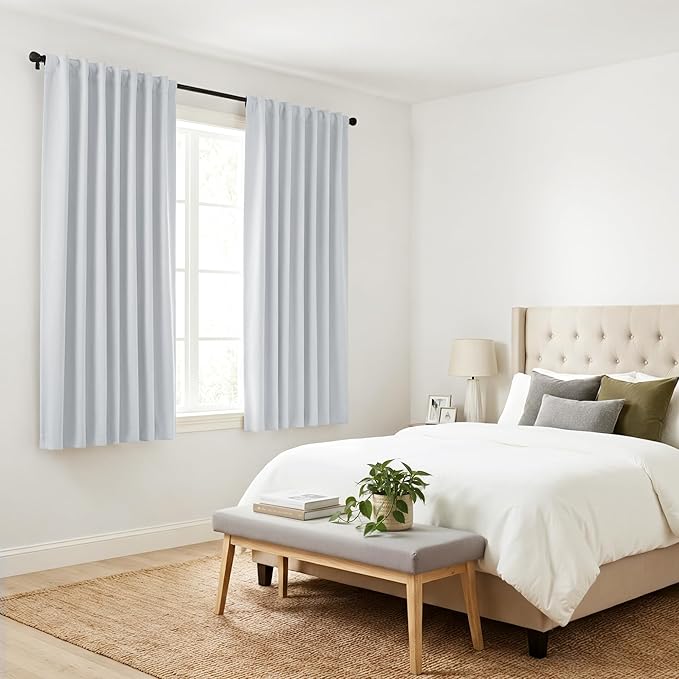 PONY DANCE White Curtains for Small Window Energy Efficiency Room Darkening - Image 8