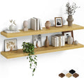 Fun Memories Floating Shelves for Wall, 48 Inch Long Set of 2 Rustic Wood Wall by FunMemories
