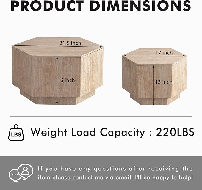Hexagonal Nesting Coffee Tables - Image 2