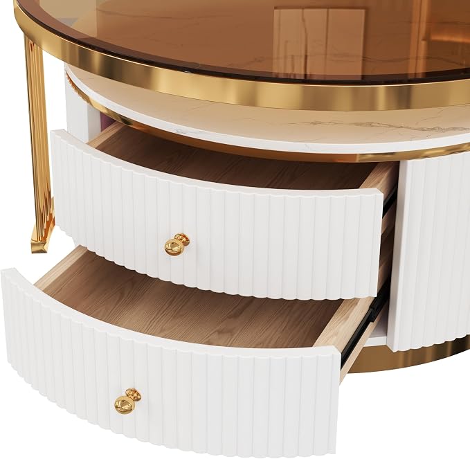 Merax 2-Piece Round Nesting Coffee Table Set - Image 15