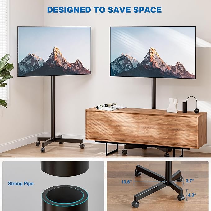 Mobile TV Cart Rolling TV Stand - Image 4
