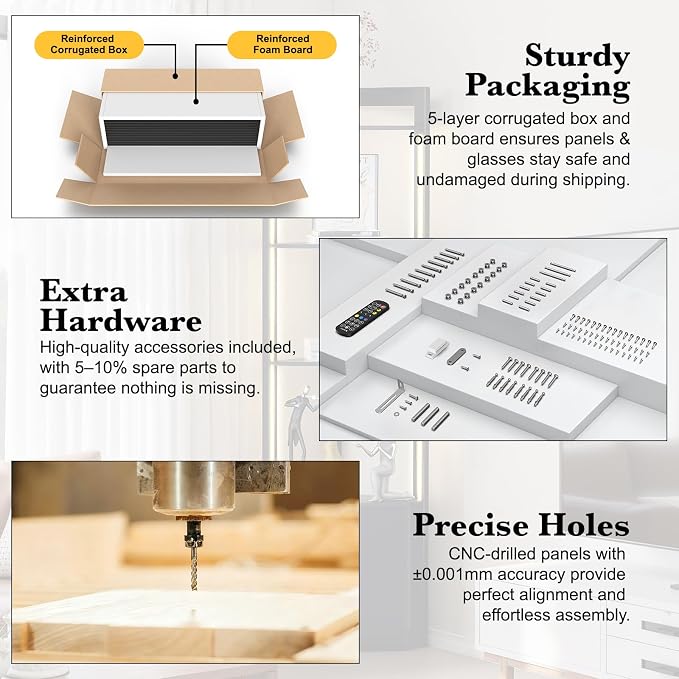 5-Tier Display Cabinet, RGBWIC LED Light, Remote & APP Control, Adjustable - Image 8