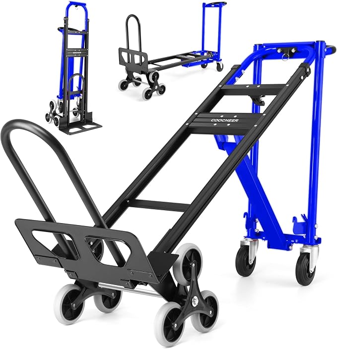 4-in-1 Hand Truck Dolly Heavy Duty Industrial Convertible, 1000 LBS Stair by COOCHEER