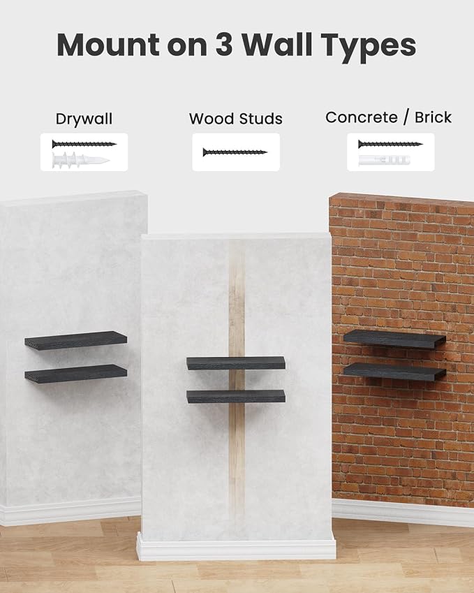 AMADA HOMEFURNISHING Floating Shelves Wall Mounted, 15 x 7 Inch Wall Shelves - Image 9