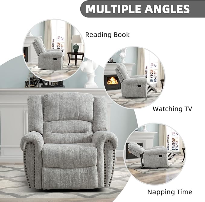 CANMOV Manual Recliner Chair Set of 2, Classic and Traditional Manual Recliner - Image 4