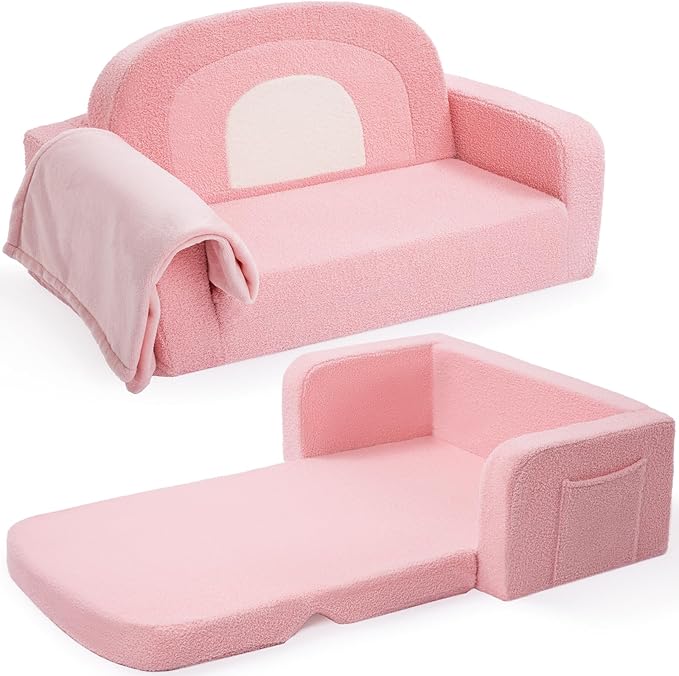 Foryoomi Extra Wide Kids Couch, 2-in-1 Soft Toddler Couch by Unknown