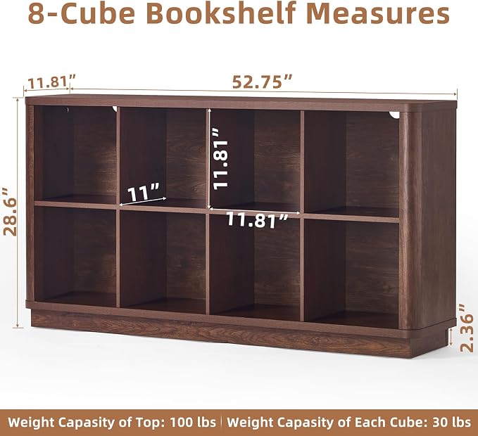 Joaxswe 8 Cube Bookcase, Floor Standing 2-Tier Cubby TV Stand Bookshelf - Image 2