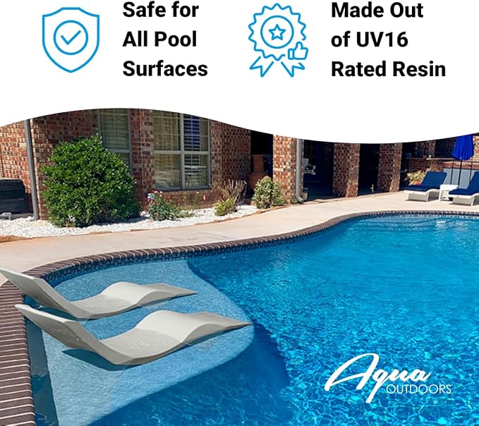 Aqua Outdoors - in-Pool Chaise Lounger - Inside Pool & Sun Shelf Lounge Chair - - Image 8