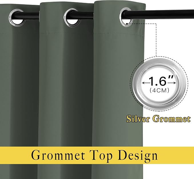 NICETOWN Privacy Blackout Doorway 80 inch Curtains, Grommet Light Blocking - Image 2