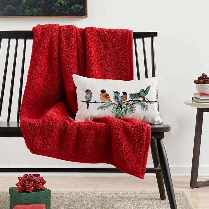 RABUSOFA Christmas Outdoor Pillow Covers Waterproof 12x20 Inch Birds Christmas - Image 2