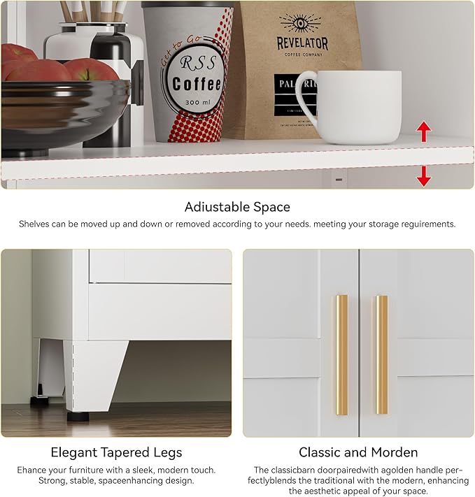 YAUWOH 71''Tall Kitchen Pantry Cabinet - Image 4