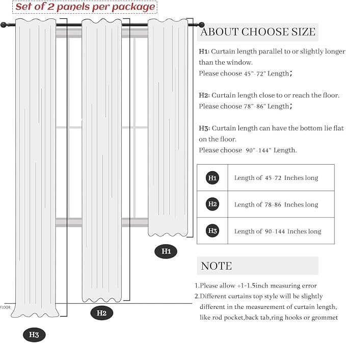 Solid White Curtains 96 Inches Long - Image 9
