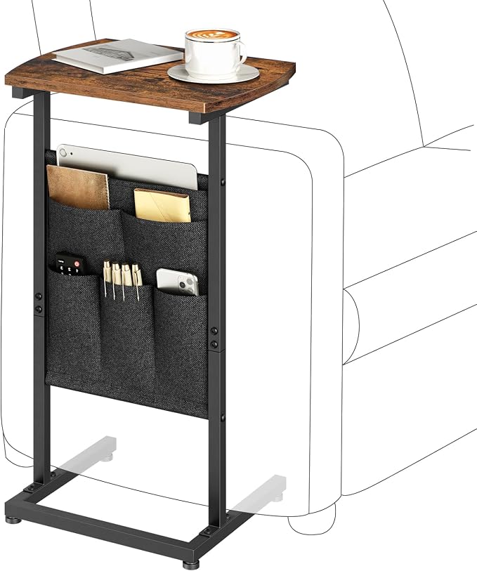 HOOBRO C Shaped End Table, 28.3" Side Table by HOOBRO