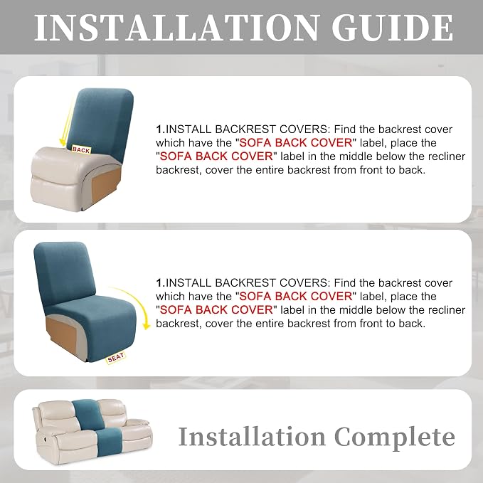 100% Waterproof Sectional Recliner Couch Covers - Image 7