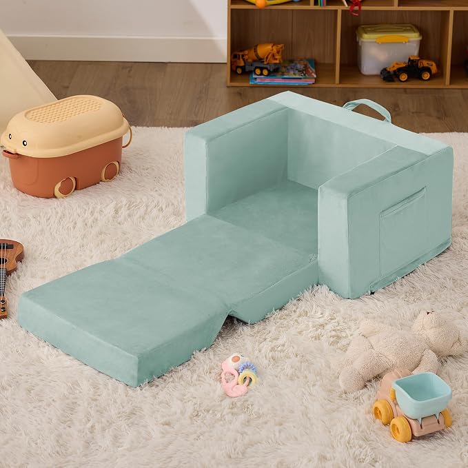 Kids Couch, 2-in-1 Toddler Chair Comfy 1-3 Years, Convertible Kids Chair - Image 7