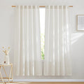 NICETOWN Natural Linen Curtains 72 inches Length, Rod Pocket & Back Tab Privacy by NICETOWN