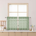 Chyhomenyc Sage Green Sheer Curtains 24 Inch Length, Light Filtering Leaf by Chyhomenyc