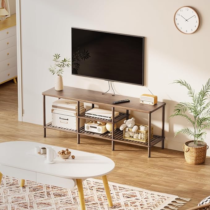 Amazer Bamboo TV Stand for 60 65 Inch TV, Entertainment Center - Image 6