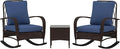 Outsunny 3 Piece Wicker Patio Furniture Set, PE Rattan Rocking Chairs by Outsunny